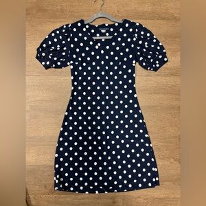 Tommy Hilfiger Navy and White Polka Dot Dress
